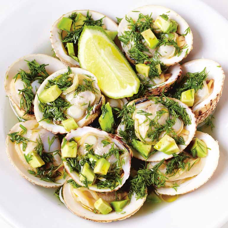 venusschelpen met avocado recept - food and friends