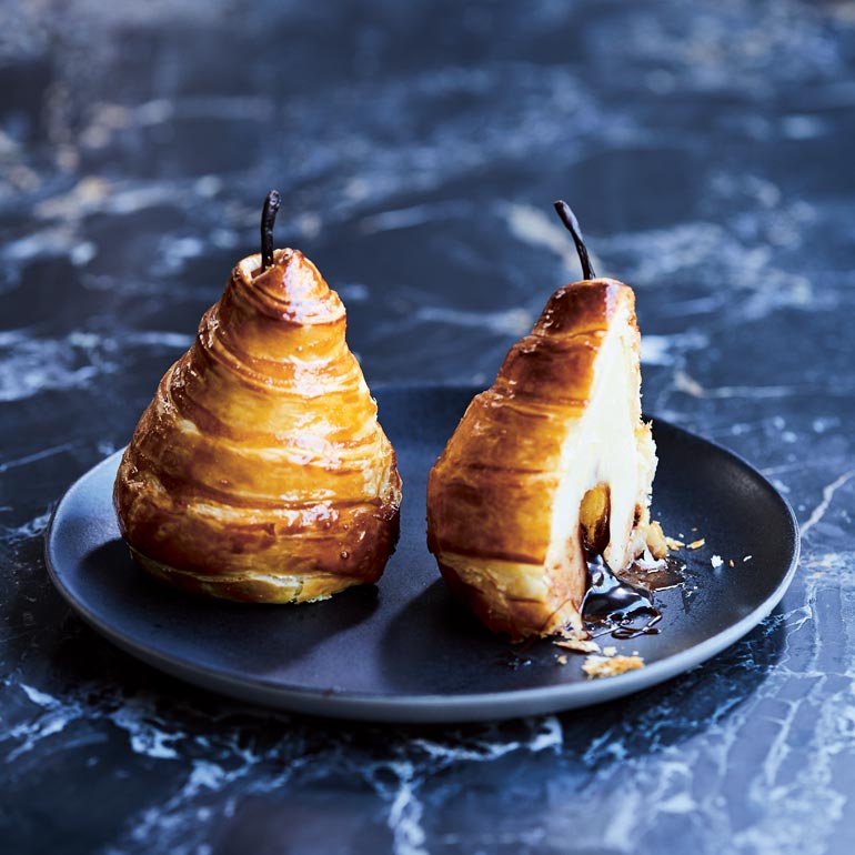 Perengebakjes met chocolade