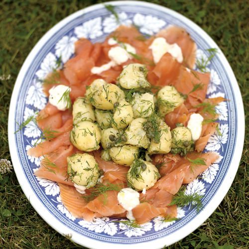 Aardappelsalade met gerookte zalm