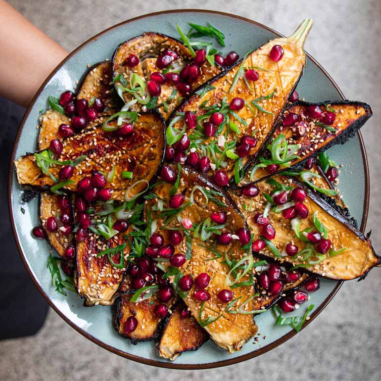 Japanse Nasu-aubergines met miso