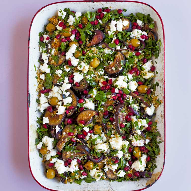 Aubergines in kaneel met feta