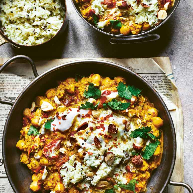 Chana masala met kokoschutney