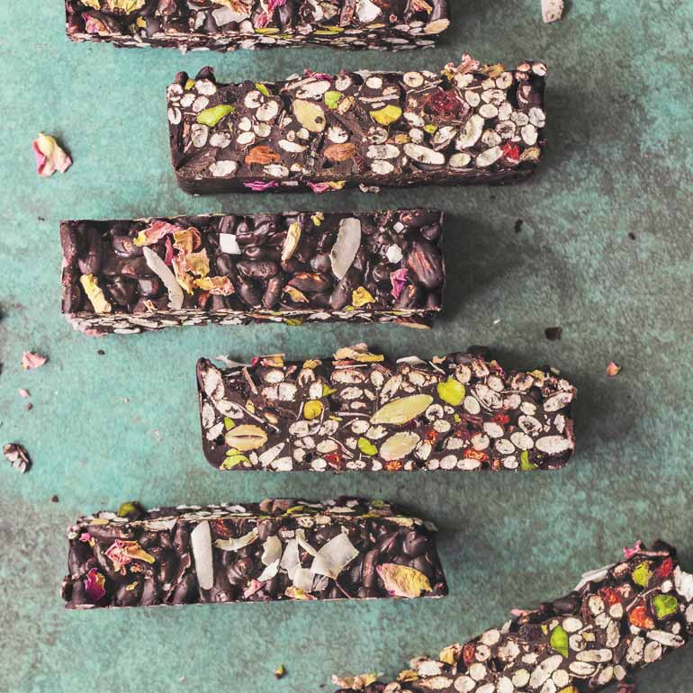 Gezonde, krokante rocky-road repen