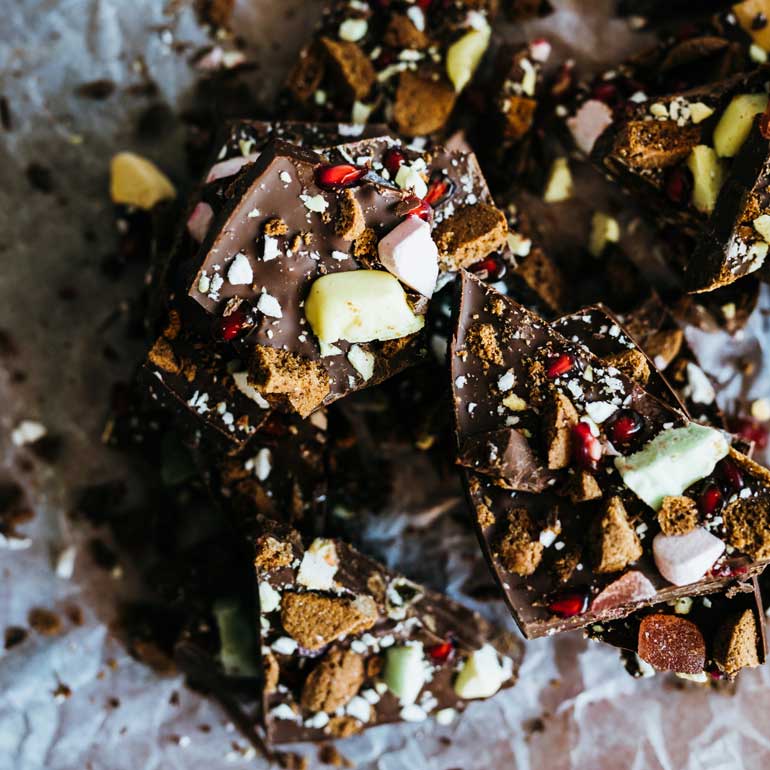 Kruidnoten chocolade bark