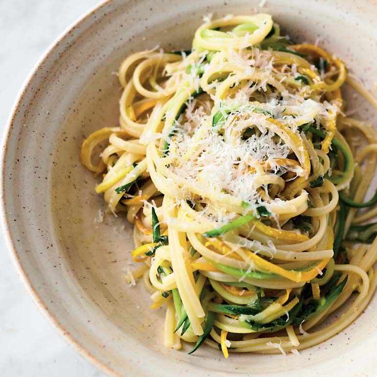 Linguine met courgette