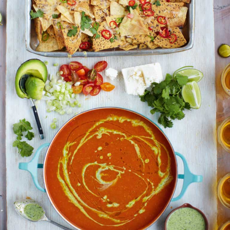 Mexicaanse soep van paprika & tomaat