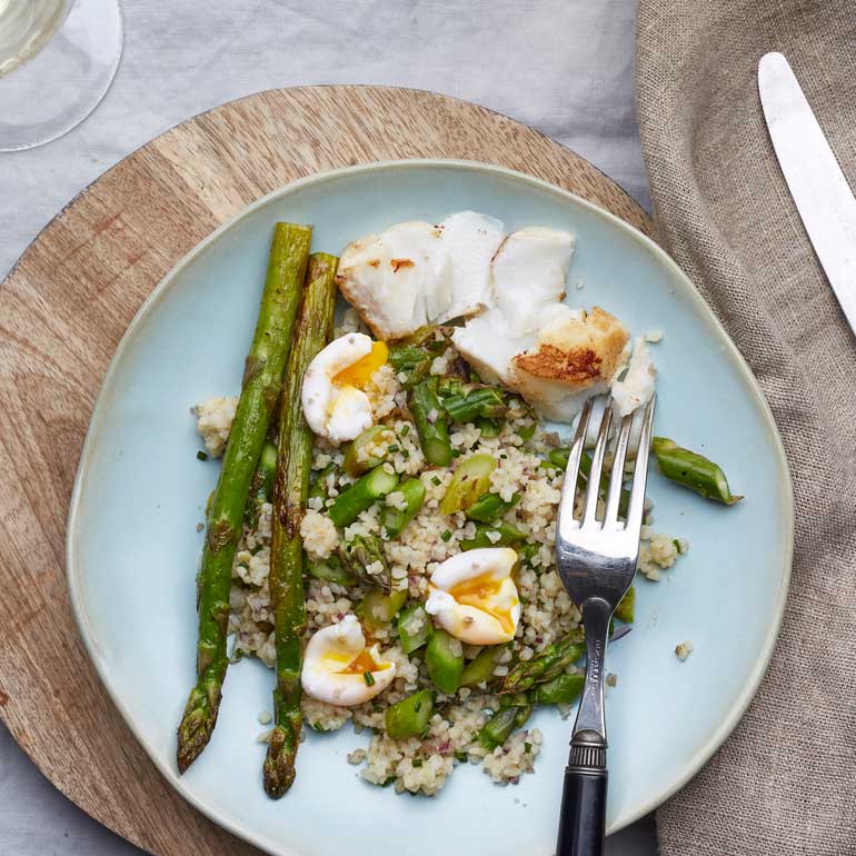 Quinoasalade met groene asperges