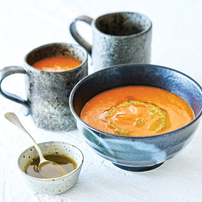 Tom Kha soep met paddenstoelen-parels