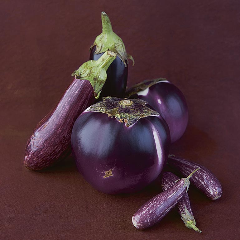 Salade van aubergine en tomaten