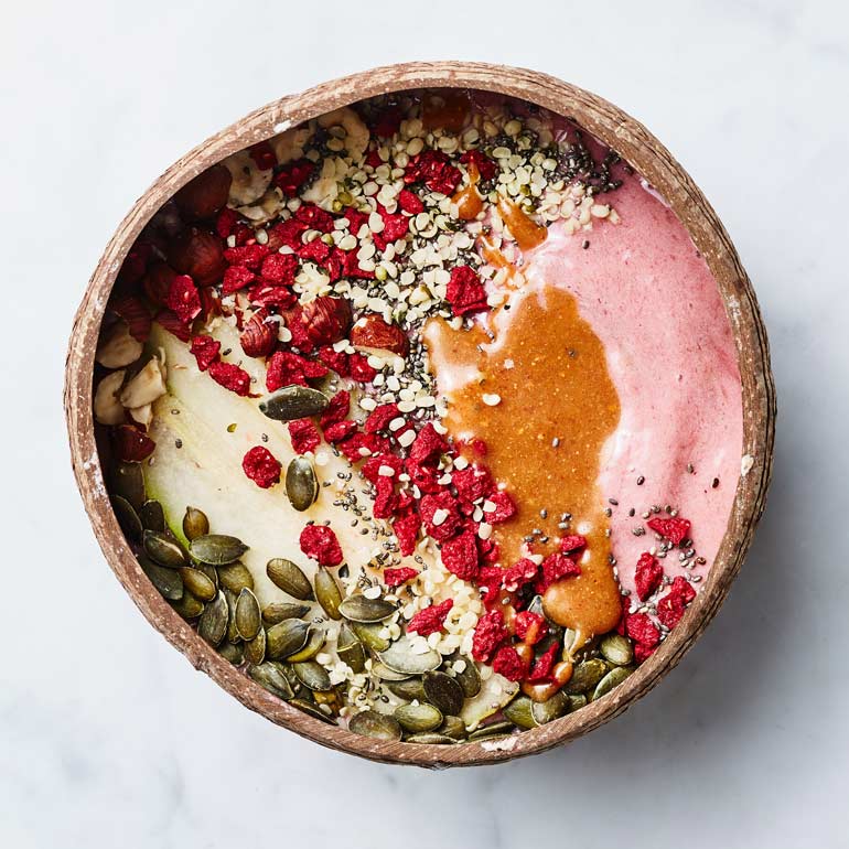 Cranberry-sinaasappel smoothiebowl