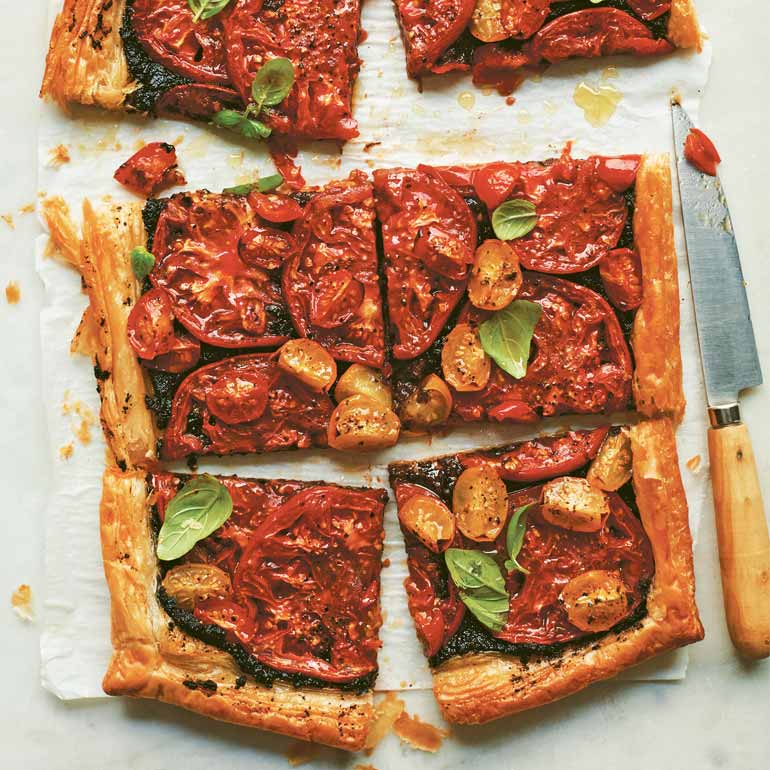 Tomatentaart met tapenade