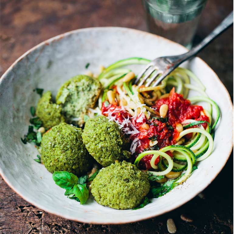 Vega balletjes van spinazie, quinoa & ricotta