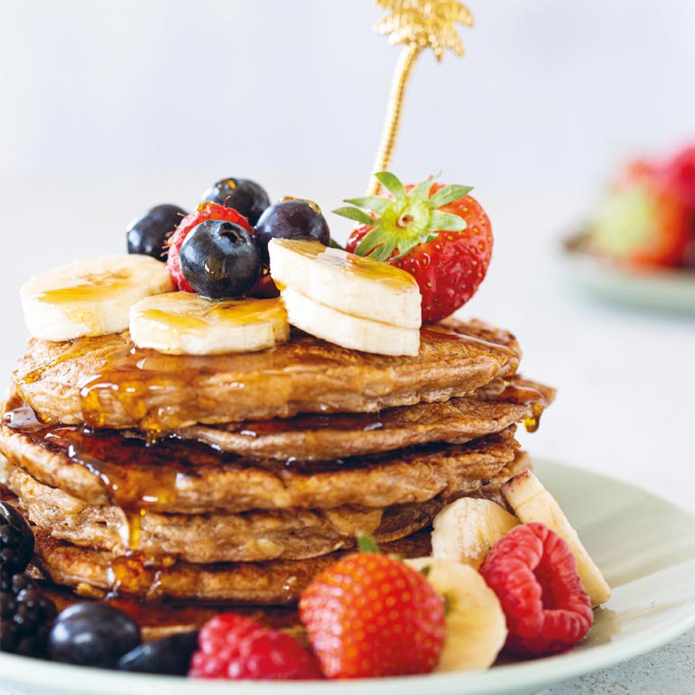 Luchtige pancakes met fruit