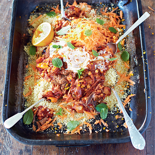 Tajine met gekruid rundvlees