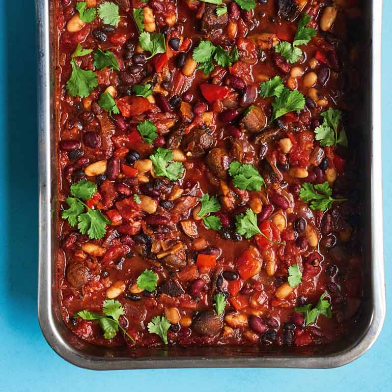 Bonenchili met avocadosalsa