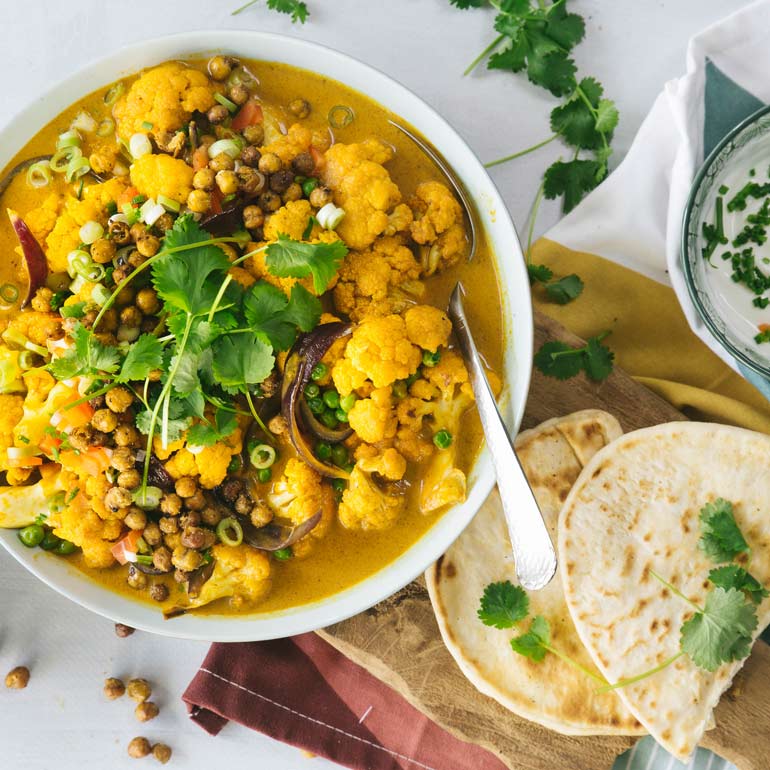 Gele curry van bloemkool