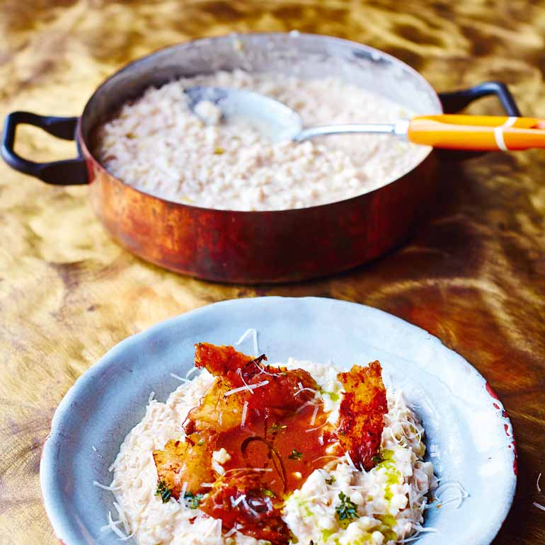 Kalkoenrisotto met parmezaan