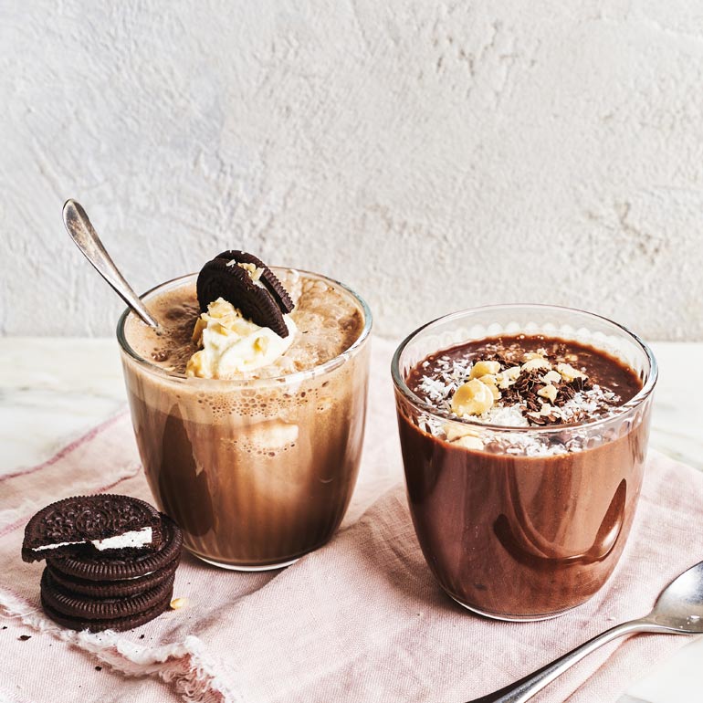 Koffie-cacao smoothie