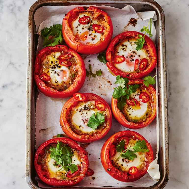 Pikante tomaten met eieren