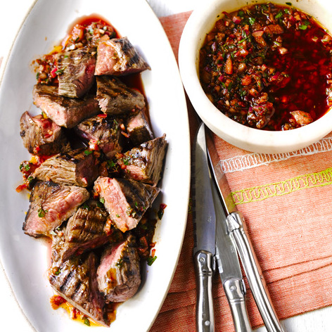 Chimichurri met bavettesteaks