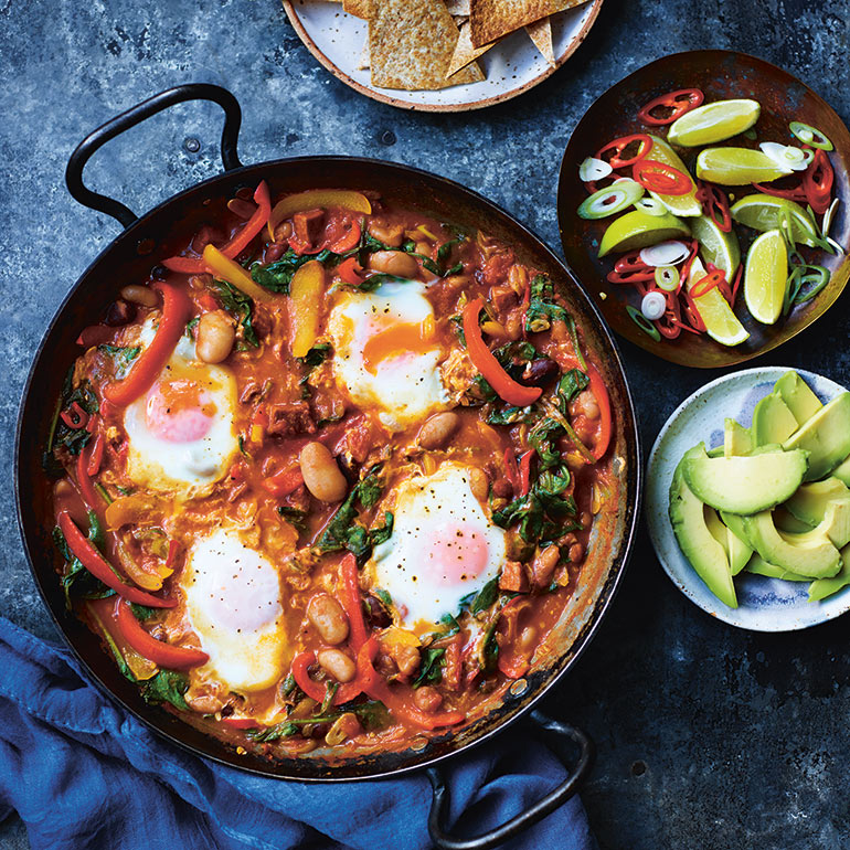 Huevos rancheros met bonen