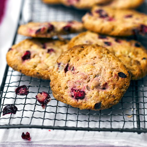 Cranberrykoekjes met witte chocolade