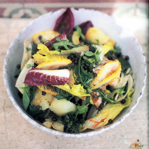 Salade met citrusdressing