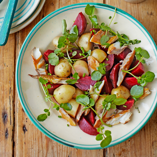 Salade met makreel en rode biet 