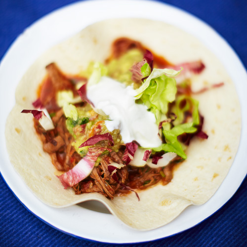 Chili van stoofvlees met guacamole