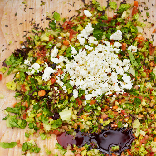 Fijne groentesalade met feta