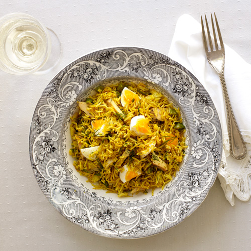 Gerookte kip kedgeree