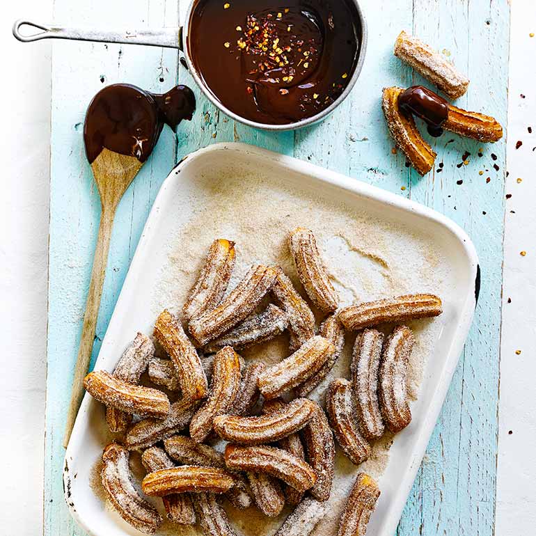 Churro’s met chili-chocosaus