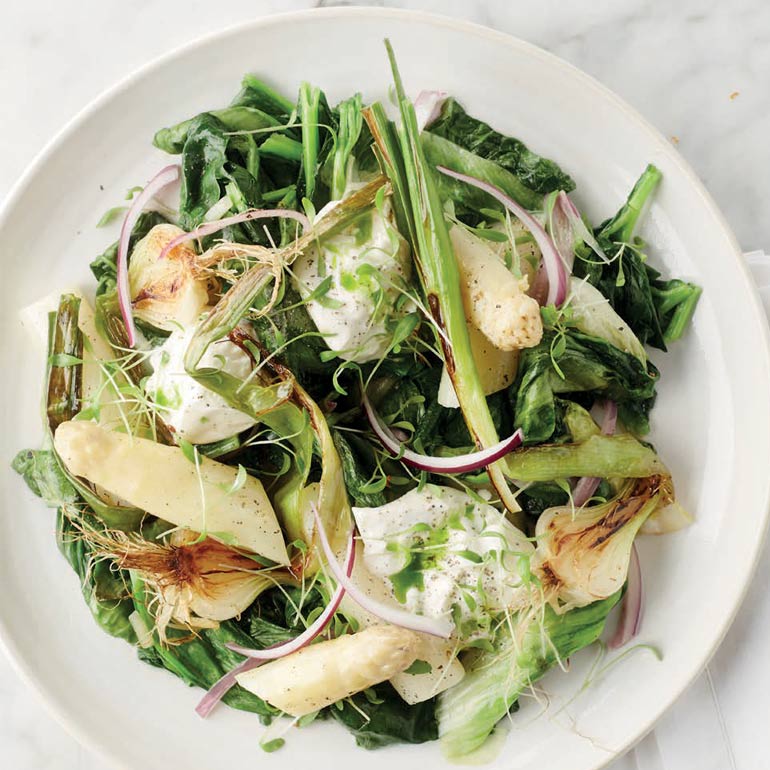 Andijvie met asperges & buffelmozzarella