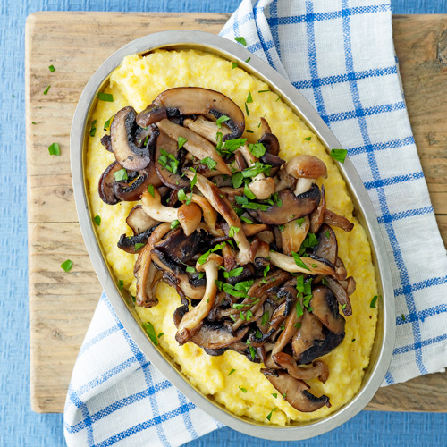 Polenta met paddenstoelen