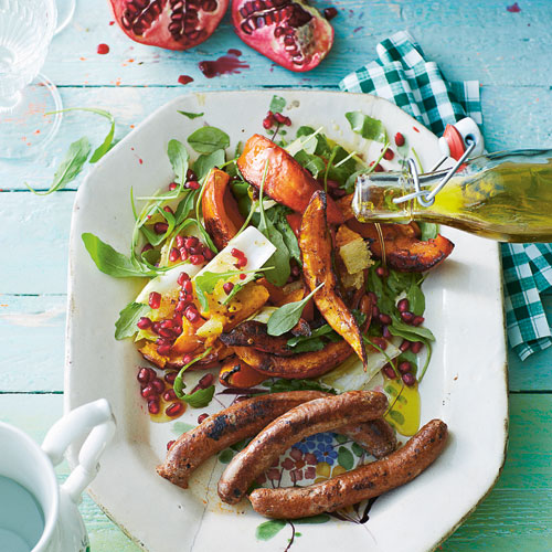 Merguez met pompoensalade