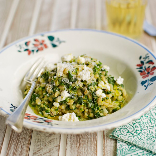 Orzotto met spinazie