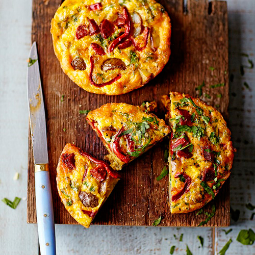 Tortilla met chorizo en aardappel