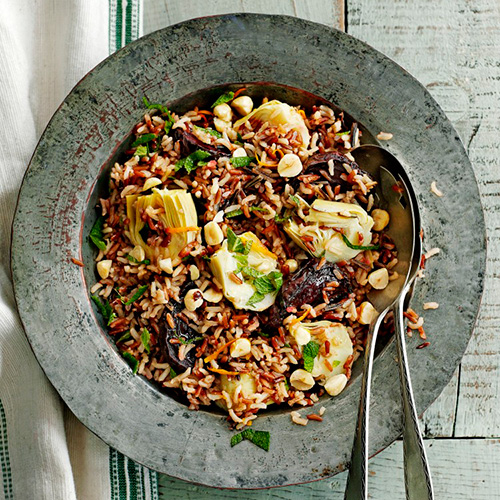 Wilde rijstsalade met bietjes