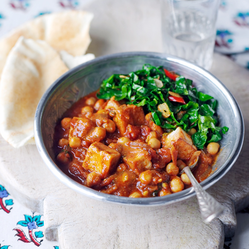 Tofu-kikkererwtencurry