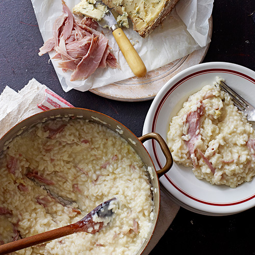 Risotto met ham en stilton