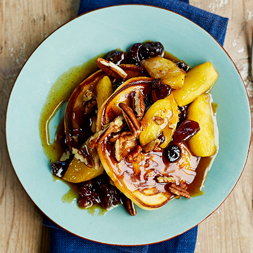 Pannenkoekjes met appel-karamelsaus