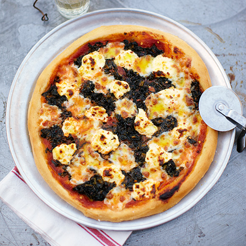 Pizza met ricotta & boerenkool