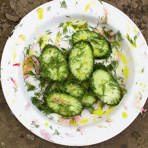 Komkommersalade met rode ui & dille