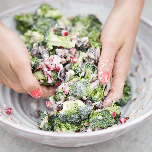 Broccolisalade met granaatappel