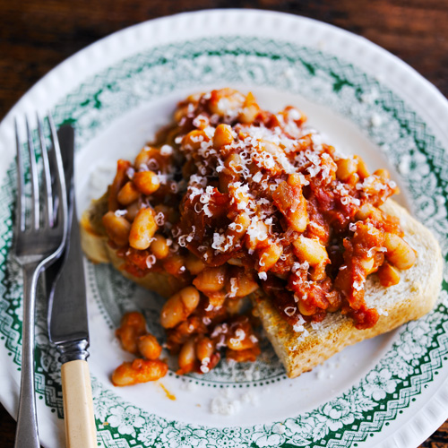 Witte bonen in tomatensaus