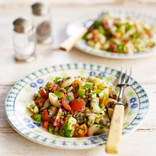 Pasta-linzensalade