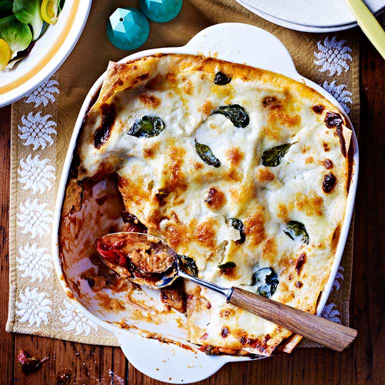 Lasagne melanzane met mozzarella