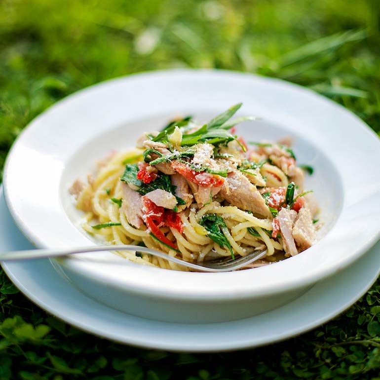 Spaghetti met tonijn & rucola