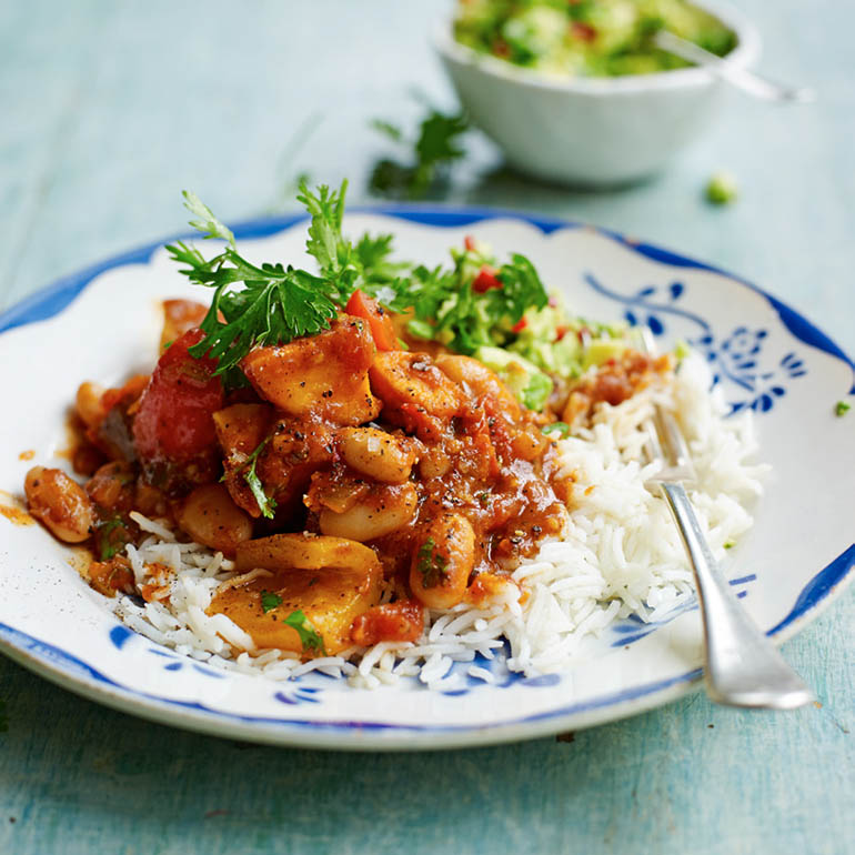 Zoete-aardappel-chili met bonen