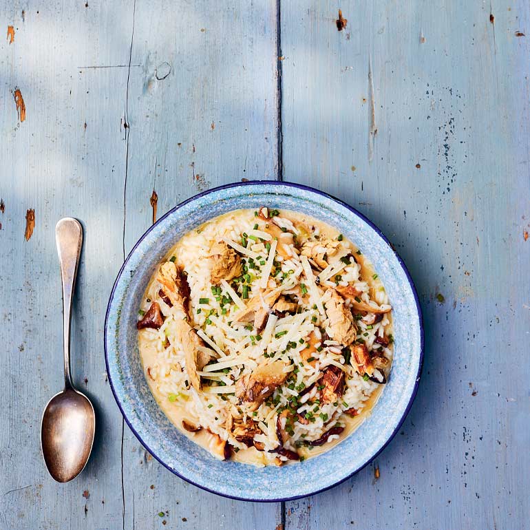 Risotto met Porcini en makreel